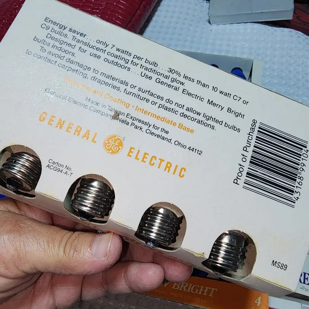 VINTAGE GE SET OF 4 C 9.25 BLUE CHRISTMAS REPLACEMENT BULBS 3 BOXES